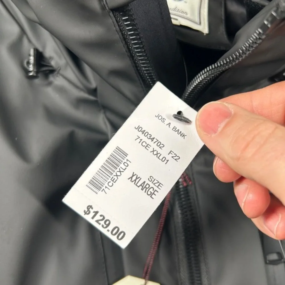 Jos A Bank Jacket Mens 2xl‎ Tailored Fit Soft Shell Hooded Full Zip Lined Puffy